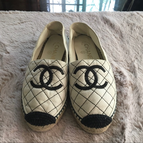 chanel fabric espadrilles